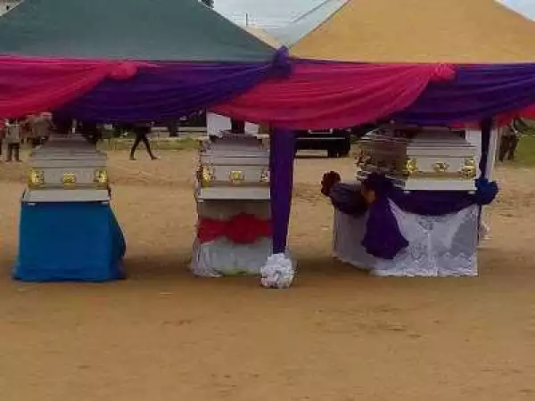Photos: APC leader, wife, 18 year old son gruesomely killed in Rivers get buried